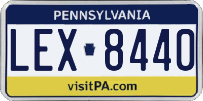 PA license plate LEX8440