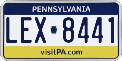 PA license plate LEX8441