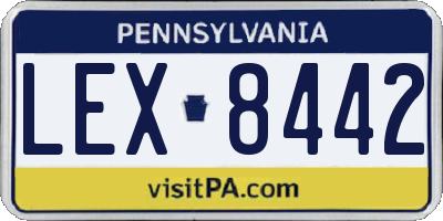 PA license plate LEX8442