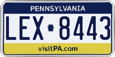 PA license plate LEX8443