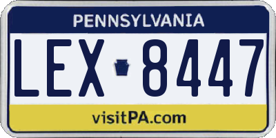 PA license plate LEX8447