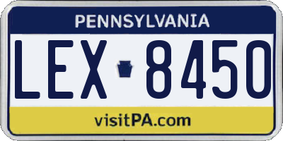 PA license plate LEX8450