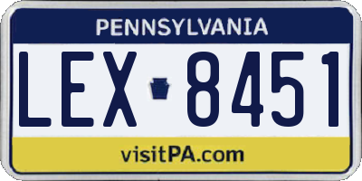 PA license plate LEX8451