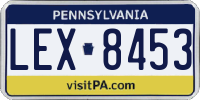 PA license plate LEX8453