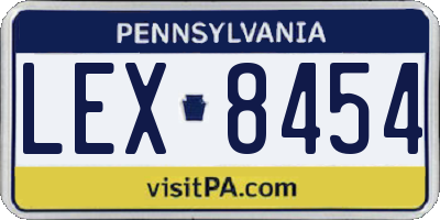 PA license plate LEX8454