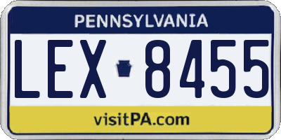 PA license plate LEX8455