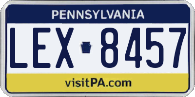 PA license plate LEX8457