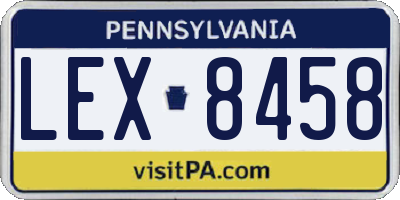 PA license plate LEX8458