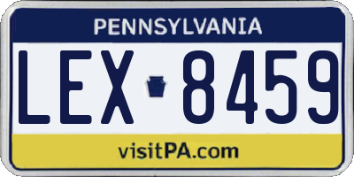 PA license plate LEX8459