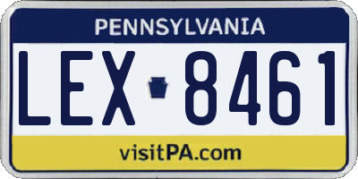 PA license plate LEX8461