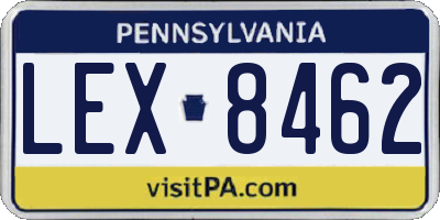 PA license plate LEX8462