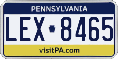 PA license plate LEX8465