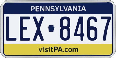 PA license plate LEX8467