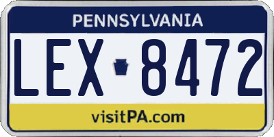 PA license plate LEX8472