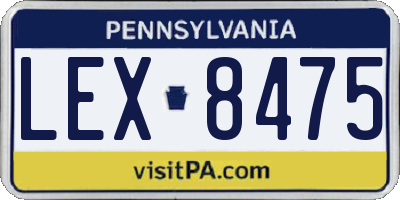 PA license plate LEX8475