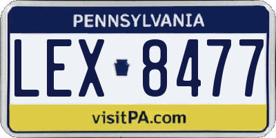 PA license plate LEX8477