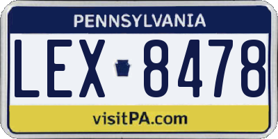 PA license plate LEX8478