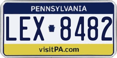 PA license plate LEX8482