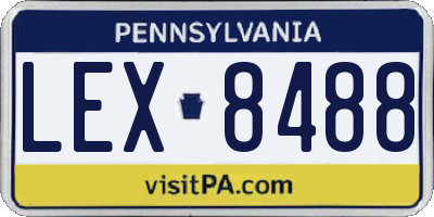 PA license plate LEX8488