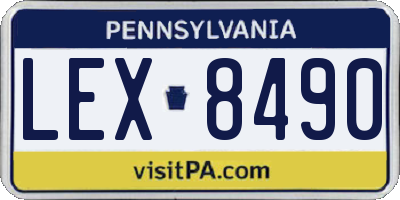 PA license plate LEX8490