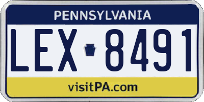 PA license plate LEX8491
