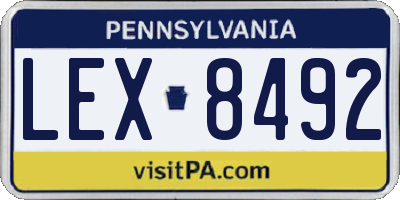 PA license plate LEX8492