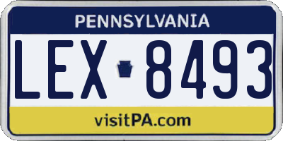 PA license plate LEX8493