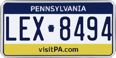 PA license plate LEX8494