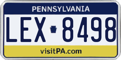 PA license plate LEX8498