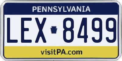 PA license plate LEX8499