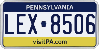 PA license plate LEX8506