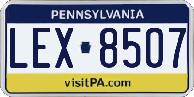 PA license plate LEX8507