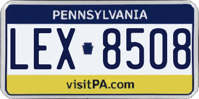 PA license plate LEX8508