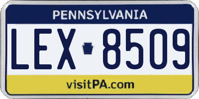 PA license plate LEX8509