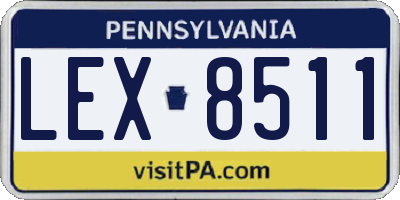 PA license plate LEX8511