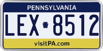 PA license plate LEX8512