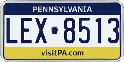 PA license plate LEX8513