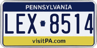 PA license plate LEX8514