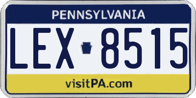 PA license plate LEX8515
