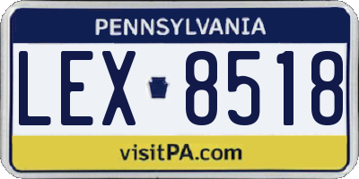 PA license plate LEX8518