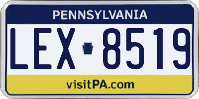PA license plate LEX8519