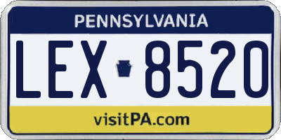 PA license plate LEX8520