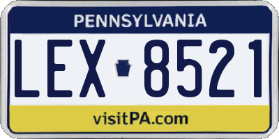 PA license plate LEX8521