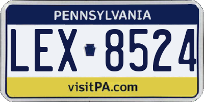 PA license plate LEX8524