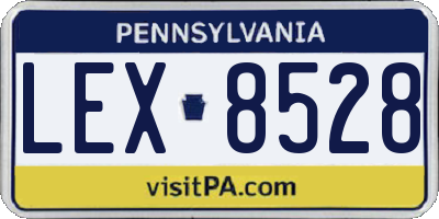 PA license plate LEX8528