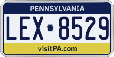 PA license plate LEX8529