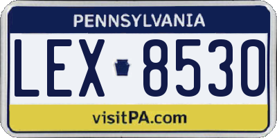PA license plate LEX8530