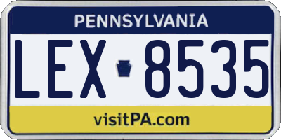 PA license plate LEX8535