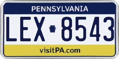 PA license plate LEX8543