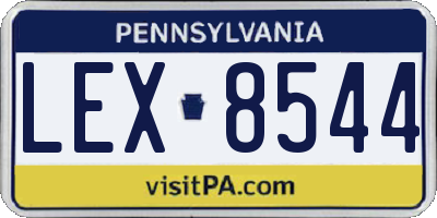 PA license plate LEX8544